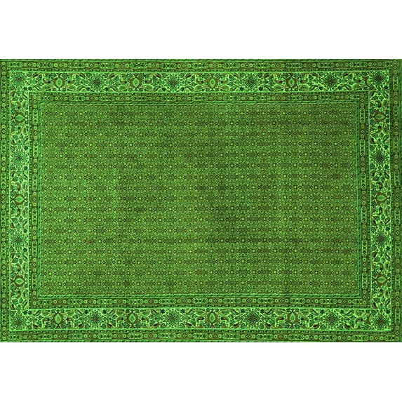 Ahgly Company Indoor Rectangle Persian Green Traditional Area Rugs, 8' x 12'