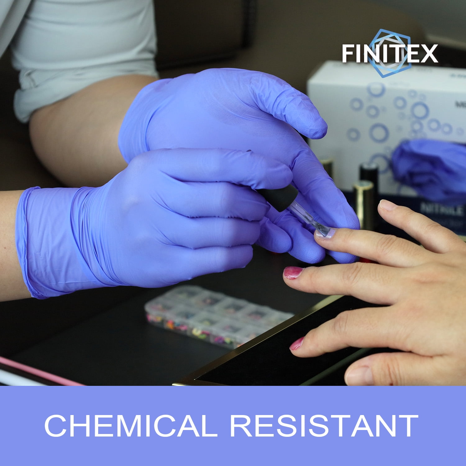FINITEX Nitrile Disposable Gloves, Medium Medical Exam Gloves 1000 Count - Latex-Free, Powder-Free, Durable
