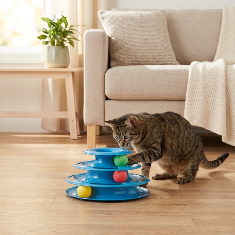 Vibrant Life Triple Chase 3 Tier Tower Interactive Cat Toy with