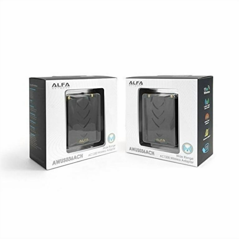ALFA Network AWUS036ACH v2 Hoog vermogen 11ac USB WiFi ontvanger ALFA Network AWUS036ACH v2 Hoog vermogen 11ac USB WiFi ontvanger