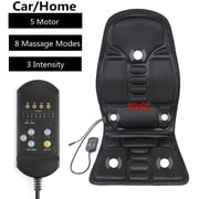 8 Mode 3 Intensity Electric Kneading Rolling Vibration Back Neck Lumbar Shiatsu Massager with Heat Memory Foam Car/Home Full Body Massage Mat Pad Seat Cushion For Chair Seat eat