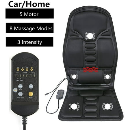 Back Massager Massage Chair Vibrating Car Seat Cushion for Back, Neck, and Thigh with 8 Motor Vibrations 4 Modes 3 Speed Heating at Home Office Car Leg, hip, neck, waist,