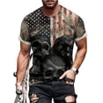 thumbnail image 2 of Yopmin American Flag Shirt Men Crewneck Patriotic Short Sleeve Skull Tee Patriotic Holiday Tops for 4th of July, 2 of 8