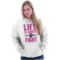 thumbnail image 5 of Life is Worth the Fight Breast Cancer Hoodie Sweatshirt Women Brisco Brands L, 5 of 6