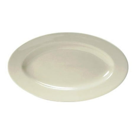 

Tuxton China TRE-047 Reno 14.75 in.x 8.63 in. Narrow Wide Rim Rolled Edge Oval Platter- White - 6 pcs