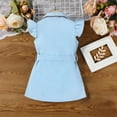 thumbnail image 6 of Miluxas Girl Bodycon Dresses,Business office Midi Cap Sleeve Button Pencil formal Outfits Light Blue 7-8Years, 6 of 7