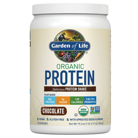 Garden of Life Organic Protein Powder, Chocolate, 20g Protein, 1.2lb, (Best Clean Protein Powder)
