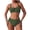 Army Green, variant on Womens High Waisted Bikini Sets Drawstring Tummy Control Swimsuits U Wired Tie Back Two Piece Bathing Suit Black M(M)