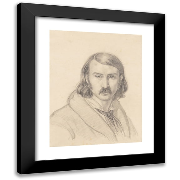 Friedrich Preller the Elder 12x14 Black Modern Framed Museum Art Print Titled - Self-Portrait (1838)