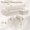 thumbnail image 5 of Walsunny Modular Sectional Sofa L Shaped Convertible Cloud Boneless Couch with Chaise No Assembly for Living Room,Beige, 5 of 10
