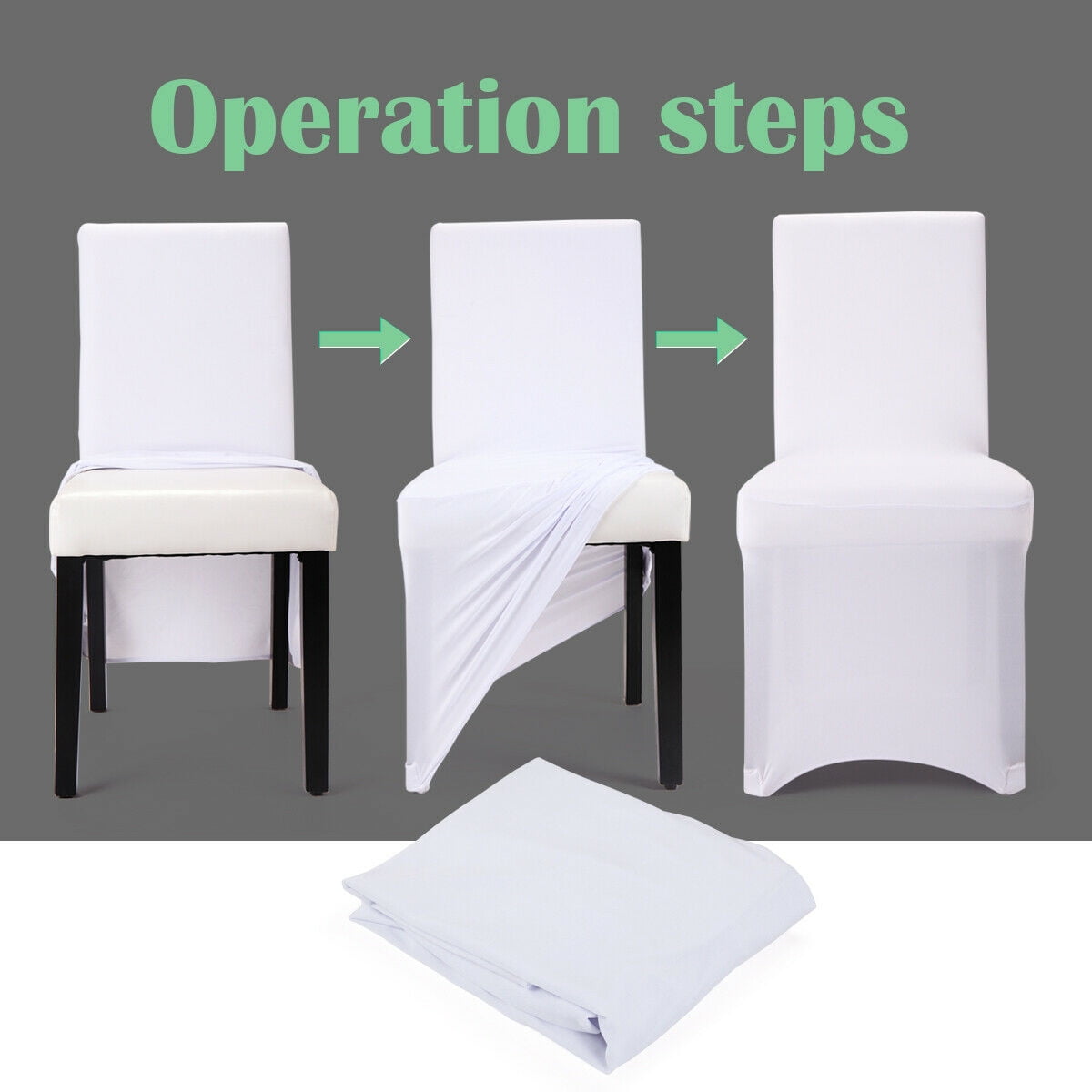 Kepooman 50pcs Dining Chair Covers, Washable Chair Slipcovers for Wedding Party Banquet Event - White Kepooman 50pcs Dining Chair Covers, Washable Chair Slipcovers for Wedding Party Banquet Event - White