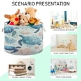 thumbnail image 4 of Round Toy Storage Basket Foldable Storage Basket for Home Decor Laundry Basket20" x 14" Deep Green Sea Turtles, 4 of 6