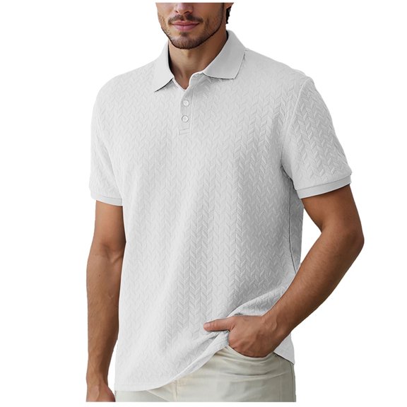 Klisyaur Big and Tall Tops Casual Tee Shirt for Mens Comfort Short Sleeve Shirts Collared Button Pullover Clothes