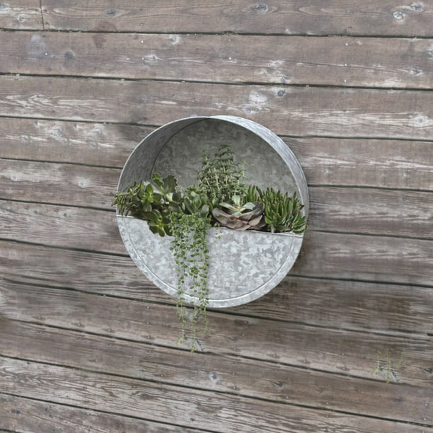 Panacea 14 Round Galvanized Metal Wall Planter Com - What To Put In Galvanized Wall Planter