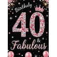 thumbnail image 4 of Sparkling Pink Balloon Themed 40th Birthday Backdrop Banner with Crown Element Fabulous Party Decorations Photography Props for Birthday Celebrations Party Supplies Event Decors, 4 of 7