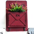 thumbnail image 2 of Boîte aux Lettres en Bois Porte-Lettres Trieur de Courrier Boîte de Rangement Crochets à Clés Support Debout (Rouge Foncé), 2 of 4