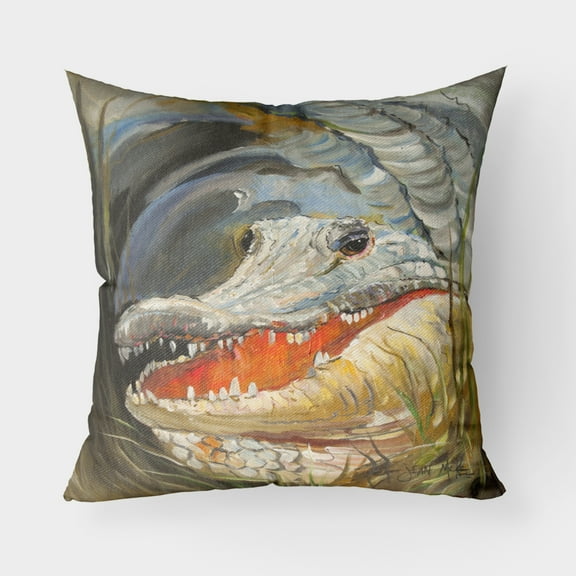 Carolines Treasures JMK1208PW1818 Alligator Canvas Fabric Decorative Pillow  18H x18W multicolor