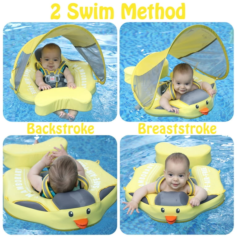 HECCEI Mambobaby Swim Float with Canopy and Shade, Non-inflatable