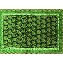 Ahgly Company Indoor Rectangle Persian Green Traditional Area Rugs, 5' x 7'