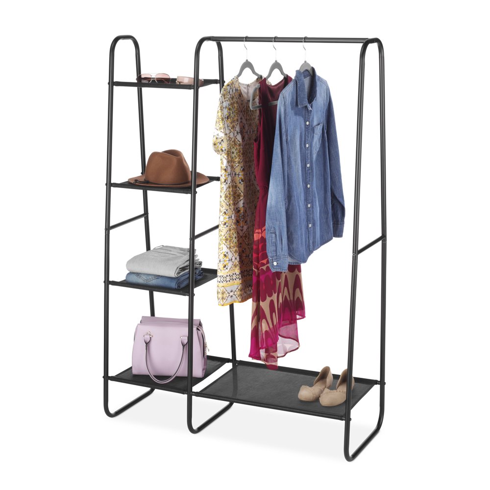 Whitmor Freestanding Wardrobe w/Fine Mesh Fabric Shelves for Portable