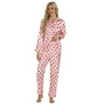 thumbnail image 2 of Pajama Sets for Women Button Heart Print Long Sleeve Top And Pant Pj Set Soft Loungewear Two Piece Holiday Sleepwear Sets Pink L, 2 of 7