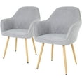 thumbnail image 1 of FDW Metal PU Leather Dining Chair Set, Gray (Set of 2), 1 of 7