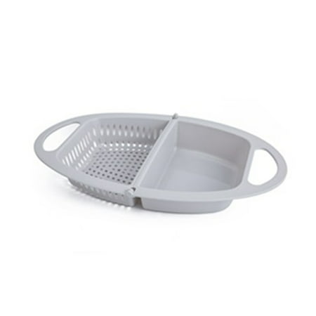 

Folding Plastic Fruit Vegetable Washing Kitchen Sink Draining Basket with Handle