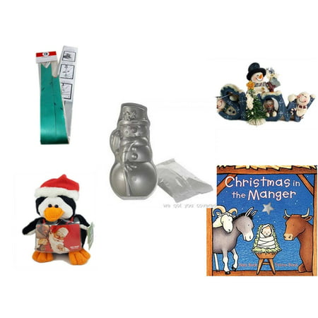 Christmas Fun Gift Bundle [5 Piece] - Myco's Best Pull Bows Set of 10 - Crazy Mountain Snowman Family 