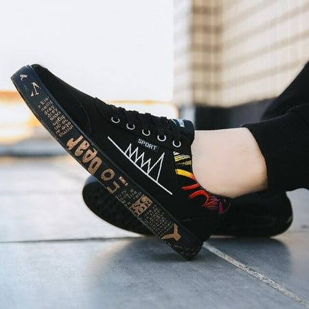 

Graffiti Canvas Shoes Men Breathable Flat Casual Shoes 2021 Outdoor Comfortable Walking Sneakers New Student Shoe Zapatos Hombre