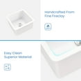 thumbnail image 4 of 18" White Fireclay Farmhouse Undermount Kitchen Sink with Bottom Grid and Strainer, 4 of 10