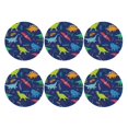 thumbnail image 2 of Bingfone Vintage Dinosaurs Leather Drinks Coasters With Set Of 6,Suitable For Home Kitchen,Coffee Cup Coasters Home Gift, 2 of 9