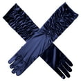 thumbnail image 4 of HNMKIU Elegant Women Satin Pleated Gloves for Wedding Party and Formal Evening Events with Soft Finish Navy,One Size, 4 of 4
