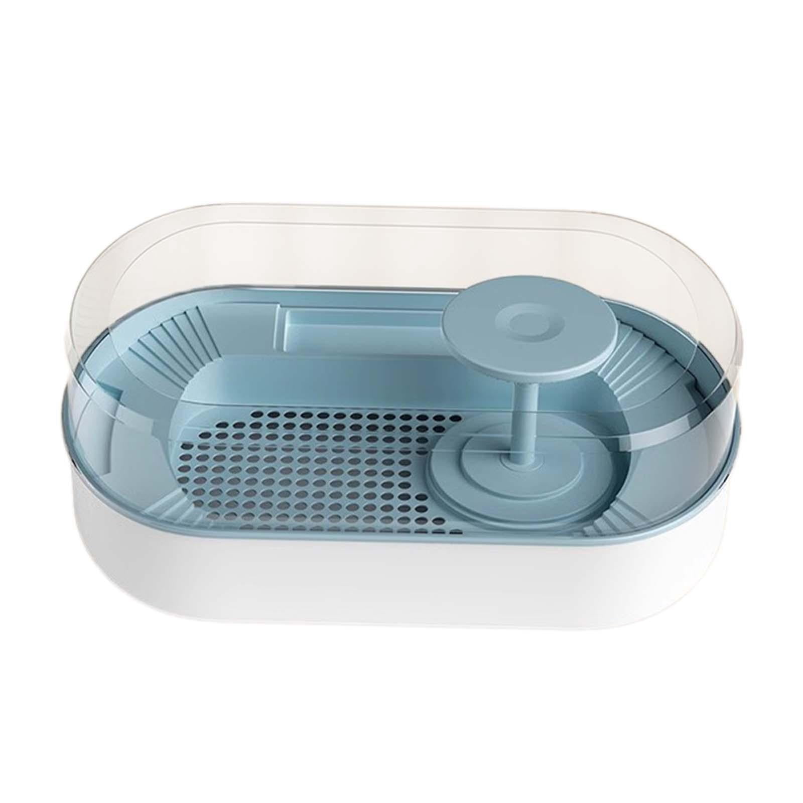 FITYLE Turtle Tank Terrapin Feeding Box Frog Terrapin Lake Pet Turtle Indoor Decor Small Tank es blue grey