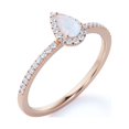 thumbnail image 4 of JeenMata 1 ct Vintage Pear Cut Opal and Moissanite Engagement Ring in 18K Rose Gold over Silver, 4 of 7