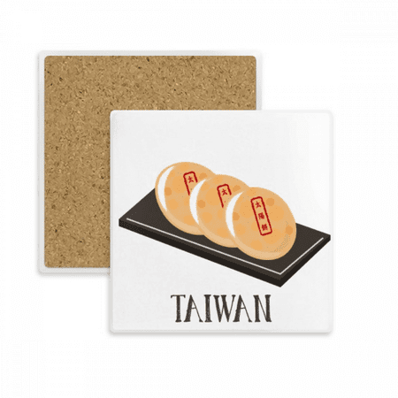 

Snake Sun cake Taiwan Travel Square Coaster Cup Mat Mug Subplate Holder Insulation Stone