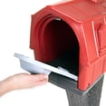 thumbnail image 3 of Mailbox Simplay3 Rustic Red Barn de plástico con soporte para poste, 3 of 4