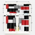 thumbnail image 4 of Red Kitchen Curtains Black Grey Window Curtains Valance and Tier Set of 3, Modern Rod Pocket Short Tier Curtain, Abstract Art Small Cafe Curtains for Kitchen Decor 54" x 24", 4 of 6