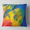 thumbnail image 2 of Designart Scarlet Macaw Feathers - Photography Throw Pillow - 16x16, 2 of 5