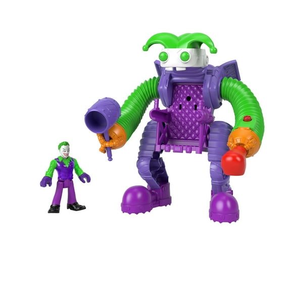 Imaginext DC Super Friends The Joker Battling Robot, 3-Piece Figure Set with Lights for Preschool Kids