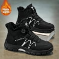 thumbnail image 2 of Men's High Top Winter Boots, Rotating Buckle Warm Plush Lined Outdoor Snow Shoes for Cold Weather, 2 of 3