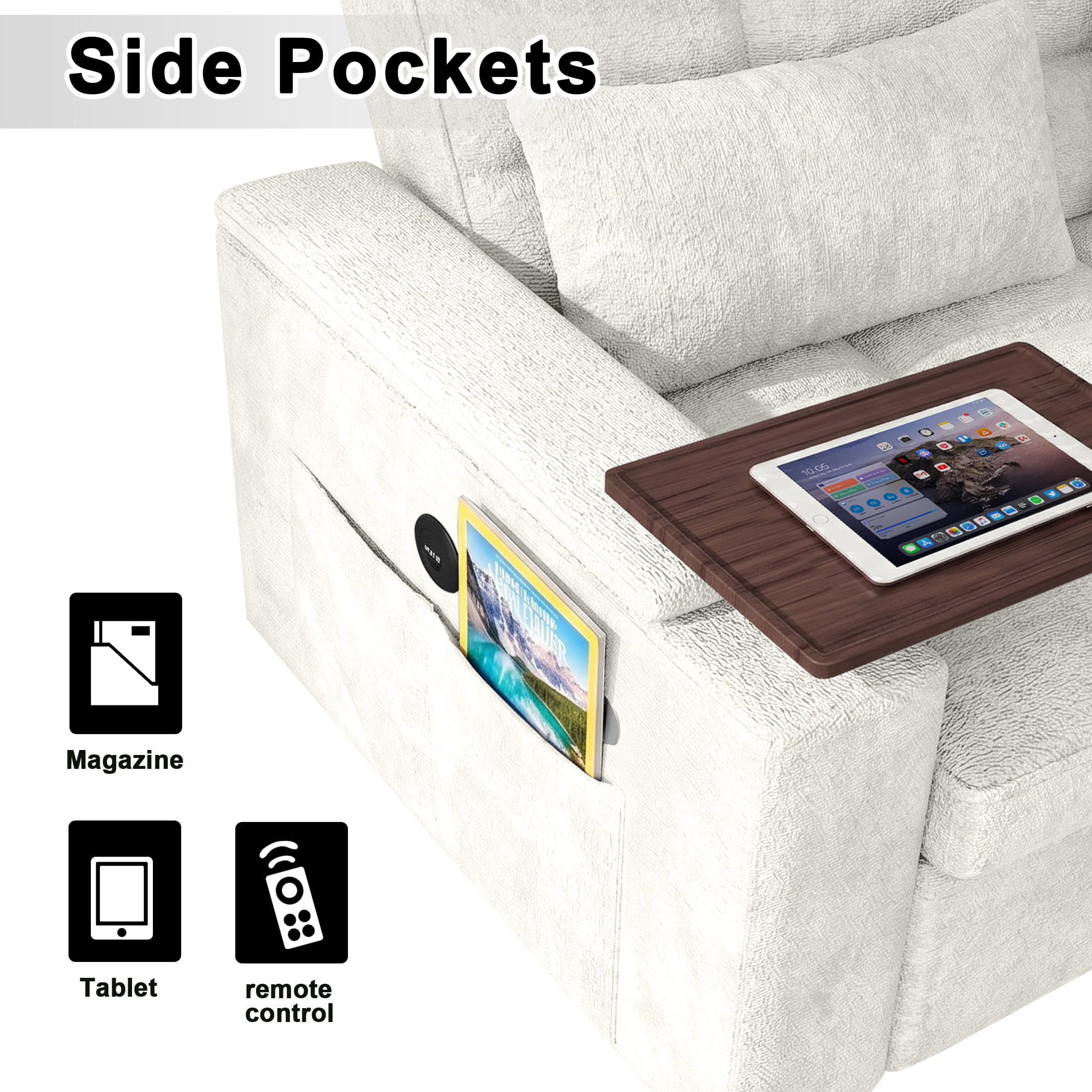 ShiKeyi 68.5'' 3-in-1 Velvet Convertible Sleeper Sofa, Pull Out Sofa Bed with Storage & Charging Port, Beige
