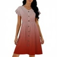 thumbnail image 3 of LIaqionyy Women Short Sleeve Dresses V Neck Button down Sundress Summer Casual Beach Vacation Dress with Pockets, 3 of 5