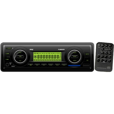 Pyle 160W In-Dash Marine MP3/Weatherband/AM/FM-MPX Electronic Tuning Radio with USB/SD/MMC, Black