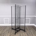 thumbnail image 3 of FixtureDisplays® Four-Sided Gridwall Display Rack Black 33.5X33.5X70“ 3X4" Grid 4-Way Floor Stand 19368, 3 of 12