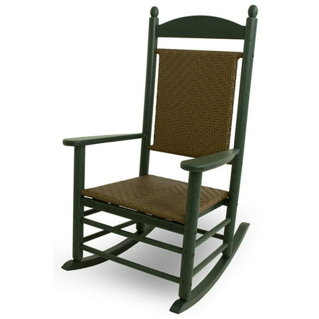 POLYWOOD® Jefferson Recycled Plastic Rocking Chair with Woven Seat and Back