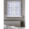 thumbnail image 5 of Blue Botanical Curtains 45 Inch Length, Sheer Curtains for Bedroom Living Room Window Elegant Watercolor Botanical Birds Rod Pocket Voile Drapes Kitchen Curtains Small Half Window 52"x45" 2 Panels, 5 of 6