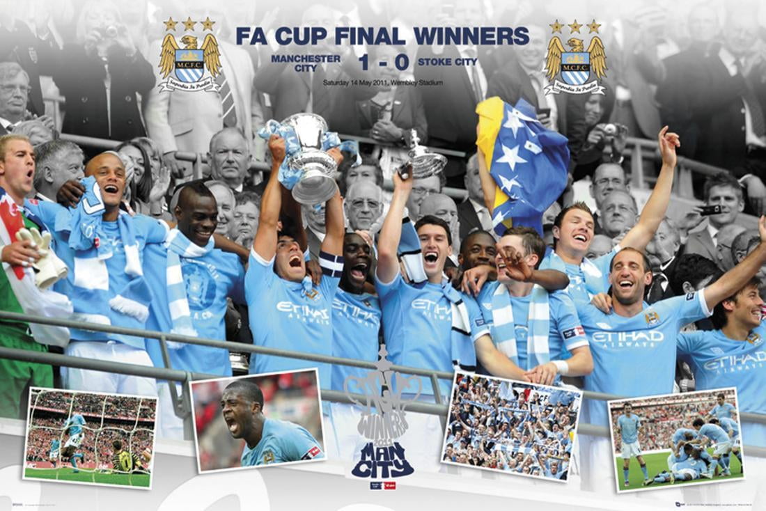 Manchester CityFA Cup Winners Poster 36x24