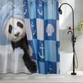thumbnail image 2 of Funny Panda Standard Shower Curtain Set, Waterproof Shower Curtains for Bathroom, Cute Art Modern Lovely Animals on Showering Blue Washable Fabric Bath Curtain for Bathtub with Hooks 72x72 Inches, 2 of 9