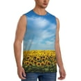thumbnail image 2 of Daiia Blooming Sunflower Field Printed Men's Tank Tops,Casual Soft Sleeveless Gym Muscle Shirts Bodybuilding Tee-Small, 2 of 8