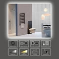 thumbnail image 3 of Keonjinn 40 x 32 inch LED Bathroom Mirror with Lights Backlit Mirror 3 Colors Warm/Natural/White Lights, Modern Vanity Mirror Anti-Fog & Dimmer Makeup Mirror for Wall(Vertical/Horizontal), 3 of 10